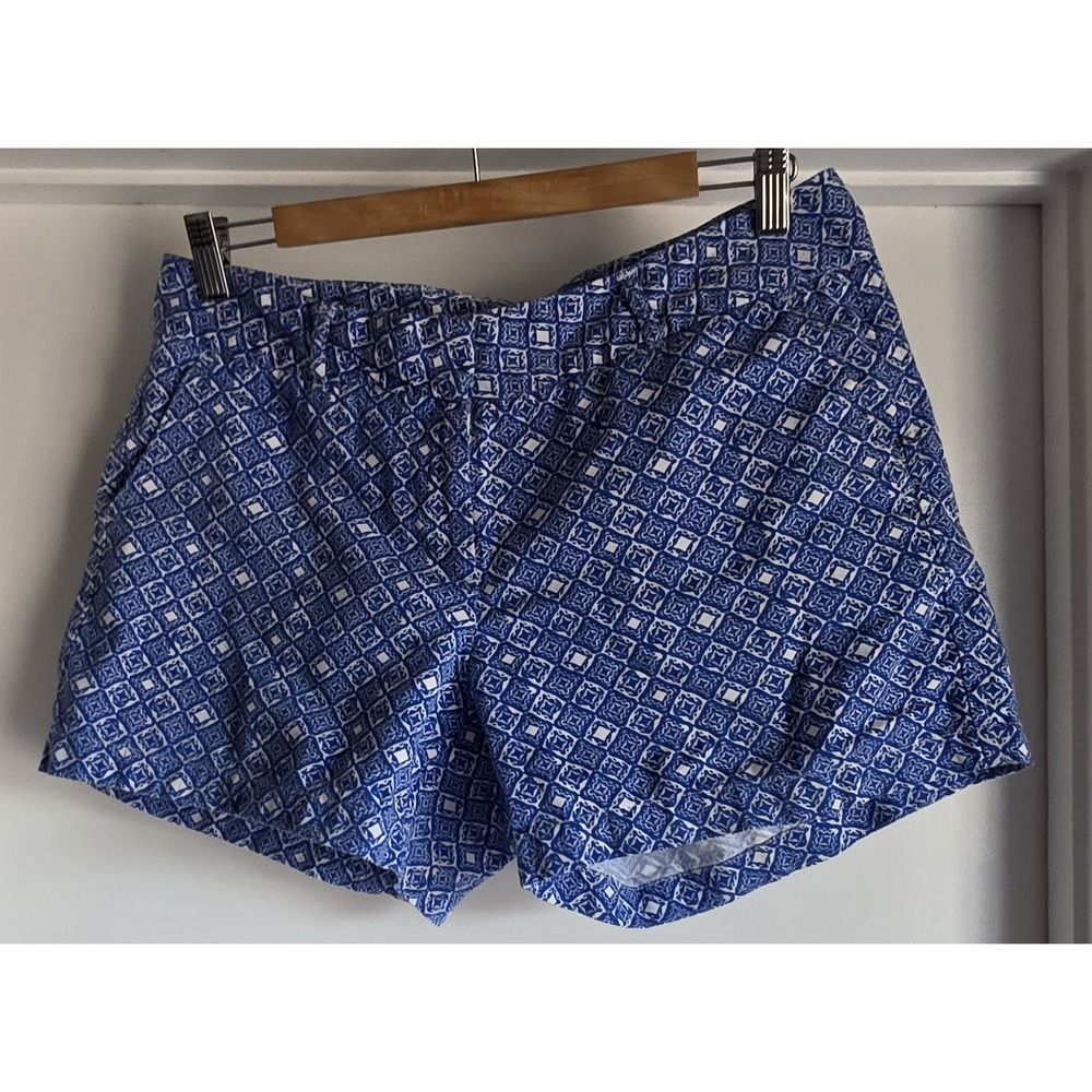 Land 'N Sea Women's Size 6 Shorts Blue White Geometric Cotton Casual